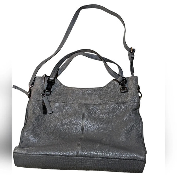 Vince Camuto Myri Tote Shoulder Bag Purse Leather Steel Grey Grunge Buttery Soft - Picture 1 of 10